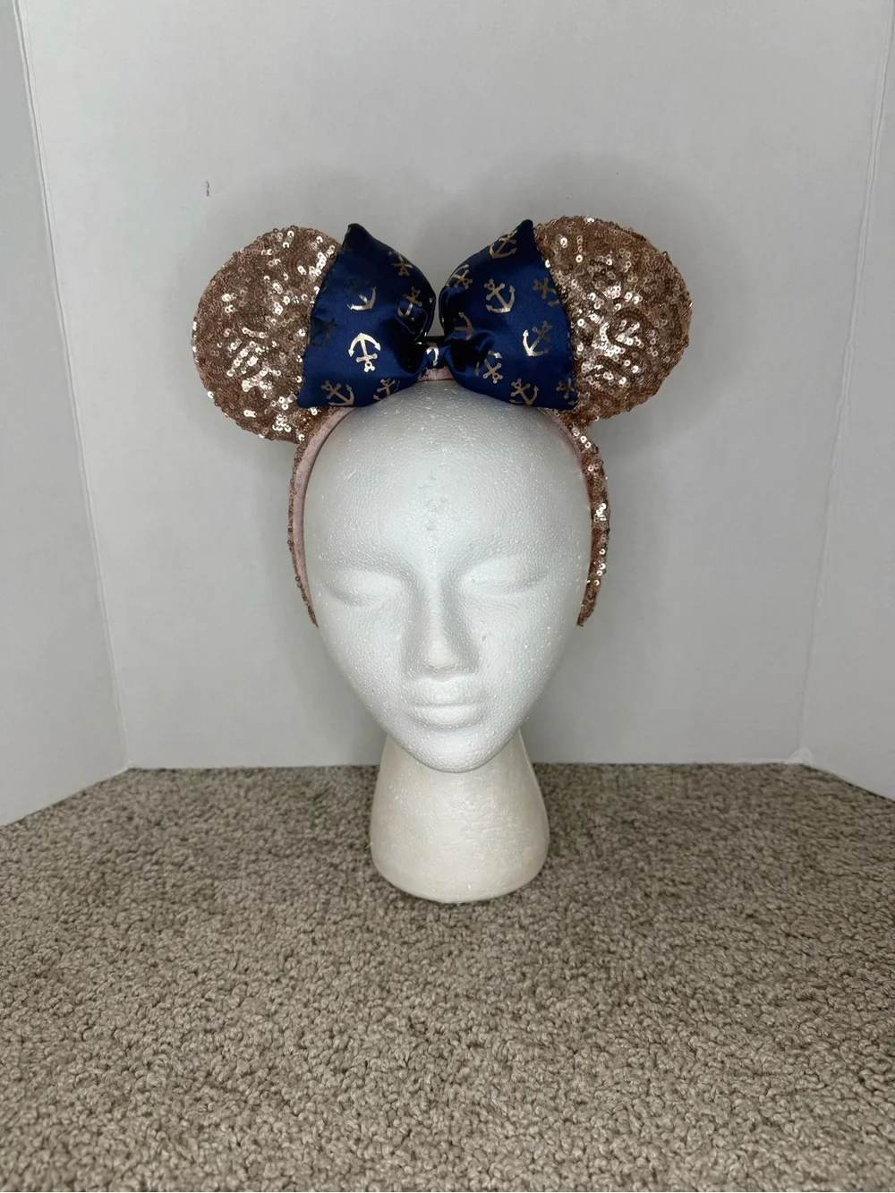 Disney Cruiseline Rose Gold Sequin Minnie Ears